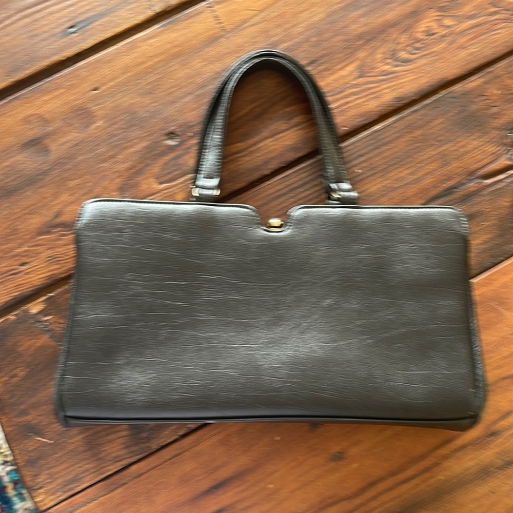 Vintage black leather handbag